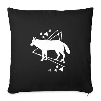 Loup - Conservation de la nature des amoureux des animaux - Housse de coussin décorative 45 x 45 cm - noir - Devant
