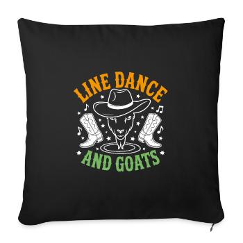 Ziegen und Line Dance lustige Ziege mit Stetson - Sofakissenbezug 45 x 45 cm - Schwarz - Vorne
