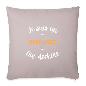 Je suis un papounet qui déchire - Housse de coussin décorative 45 x 45 cm - taupe clair - Devant