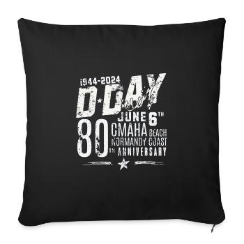 D Day Omaha Beach 80. 2024 - Sofakissenbezug 45 x 45 cm - Schwarz - Vorne