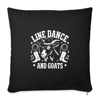Goats and Line Dance Funny Goat with Stetson - Sofa pillowcase 17,3'' x 17,3'' (45 x 45 cm) - black - Front