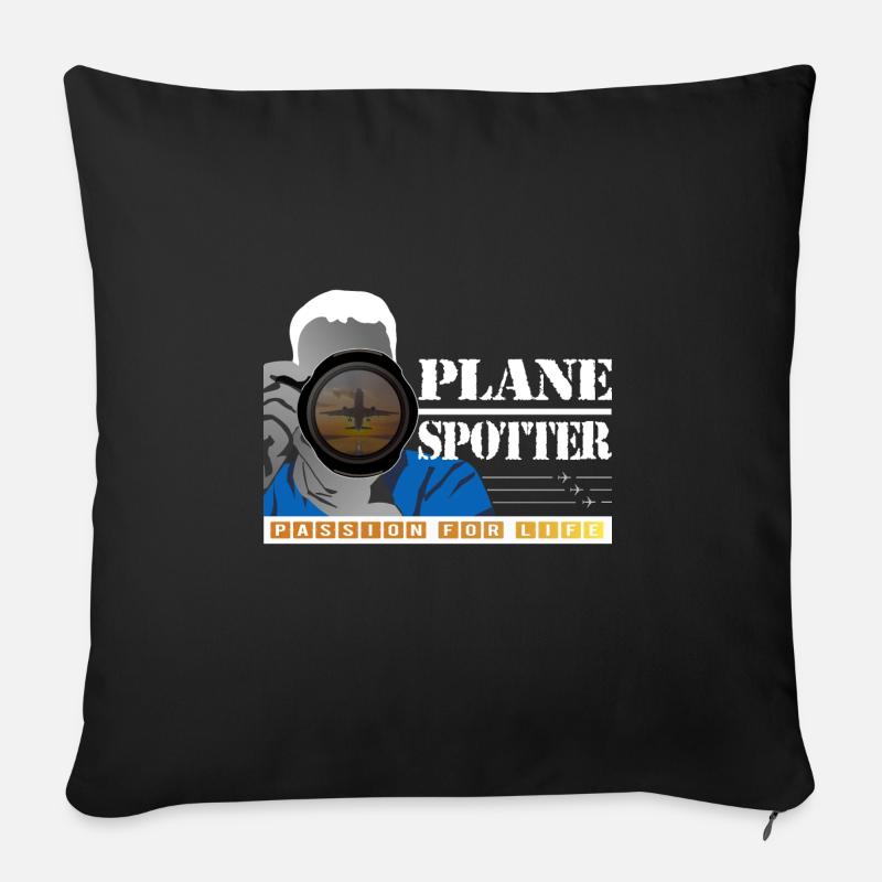 Plane Spotter - Rising to the sky - Sofakissenbezug 45 x 45 cm - Schwarz
