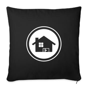 Maison Symbole Accueil - Housse de coussin décorative 45 x 45 cm - noir - Devant