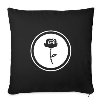 Symbole de la rose - Housse de coussin décorative 45 x 45 cm - noir - Devant