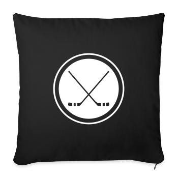 Ice hockey sticks - Sofa pillowcase 17,3'' x 17,3'' (45 x 45 cm) - black - Front