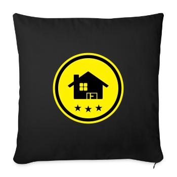 Maison Symbole Accueil - Housse de coussin décorative 45 x 45 cm - noir - Devant