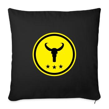 Squelette de taureau - Housse de coussin décorative 45 x 45 cm - noir - Devant