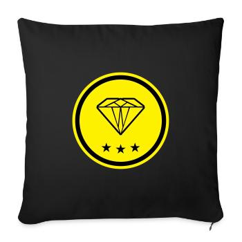 Symbole de diamant - Housse de coussin décorative 45 x 45 cm - noir - Devant