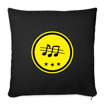 Music sheet music - Sofa pillowcase 17,3'' x 17,3'' (45 x 45 cm) - black - Front