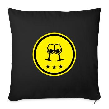 Wine glasses - Sofa pillowcase 17,3'' x 17,3'' (45 x 45 cm) - black - Front