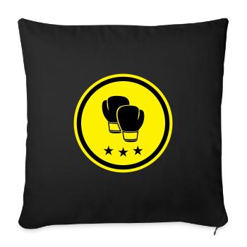 Boxhandschuhe - Sofakissenbezug 45 x 45 cm - Schwarz - Vorne