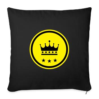 Krone Symbol - Sofakissenbezug 45 x 45 cm - Schwarz - Vorne