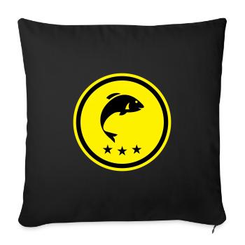 Symbole du poisson - Housse de coussin décorative 45 x 45 cm - noir - Devant