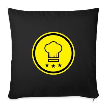 Chef's Hat Chef - Sofa pillowcase 17,3'' x 17,3'' (45 x 45 cm) - black - Front
