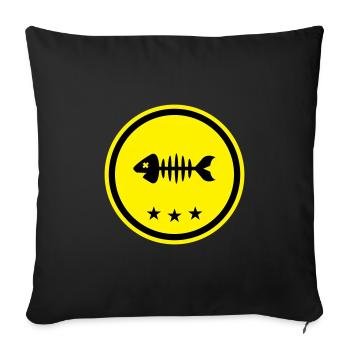 Fish Symbol Bone Bones - Sofa pillowcase 17,3'' x 17,3'' (45 x 45 cm) - black - Front