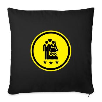 Couple wedding bridal couple - Sofa pillowcase 17,3'' x 17,3'' (45 x 45 cm) - black - Front
