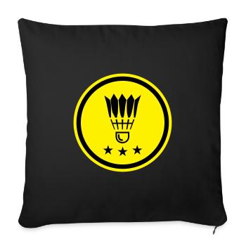 Symbole de badminton - Housse de coussin décorative 45 x 45 cm - noir - Devant