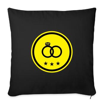 Anneaux de mariage Bague de mariage - Housse de coussin décorative 45 x 45 cm - noir - Devant
