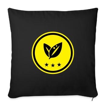 Leaf Ecology - Sofa pillowcase 17,3'' x 17,3'' (45 x 45 cm) - black - Front