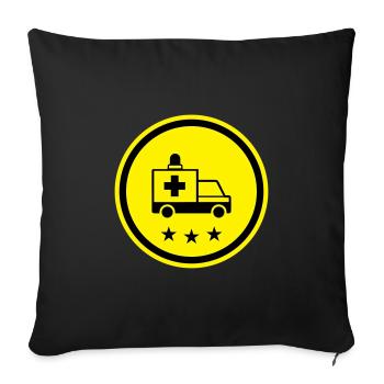 Krankenwagen Ambulance - Sofa pillowcase 17,3'' x 17,3'' (45 x 45 cm) - black - Front
