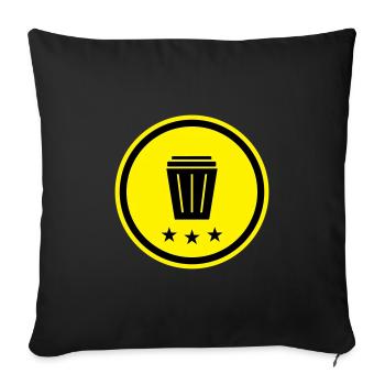 Icône de poubelle - Housse de coussin décorative 45 x 45 cm - noir - Devant