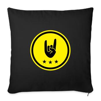 Party Hand Symbol - Sofa pillowcase 17,3'' x 17,3'' (45 x 45 cm) - black - Front
