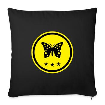 Symbole papillon - Housse de coussin décorative 45 x 45 cm - noir - Devant