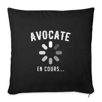 Avocate en cours - Housse de coussin décorative 45 x 45 cm - noir - Devant