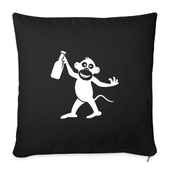 Singe Drôle De Fête Enterrement de vie de garçon - Housse de coussin décorative 45 x 45 cm - noir - Devant