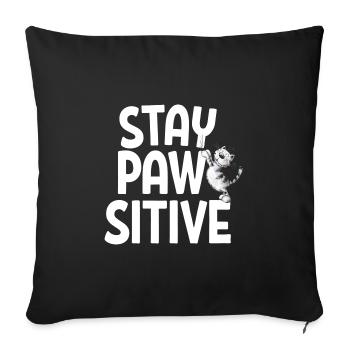 Stay Pawsitive Cats Équipe Chats Dire - Housse de coussin décorative 45 x 45 cm - noir - Devant
