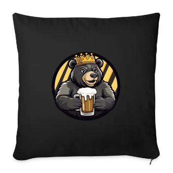 Bière Bär - Housse de coussin décorative 45 x 45 cm - noir - Devant