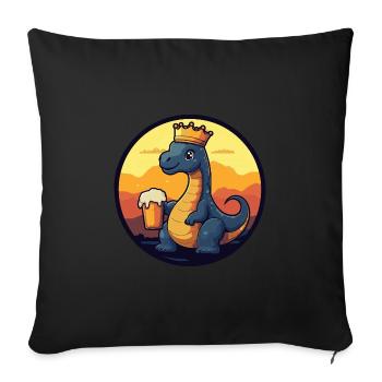 Bière de dinosaure brontosaure - Housse de coussin décorative 45 x 45 cm - noir - Devant