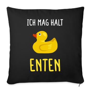 Ich Mag Halt Enten Geschenk - Sofakissenbezug 45 x 45 cm - Schwarz - Vorne