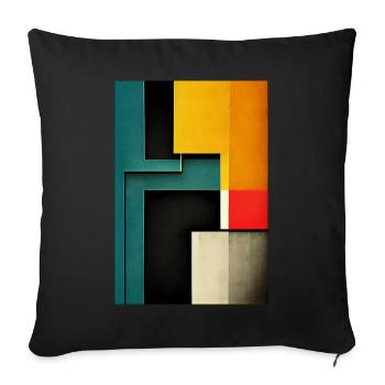 Design géométrique dans le style Bauhaus - Housse de coussin décorative 45 x 45 cm - noir - Devant
