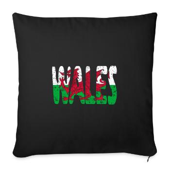 Wales Welsh Flag United Kingdom UK Dragon - Sofa pillowcase 17,3'' x 17,3'' (45 x 45 cm) - black - Front