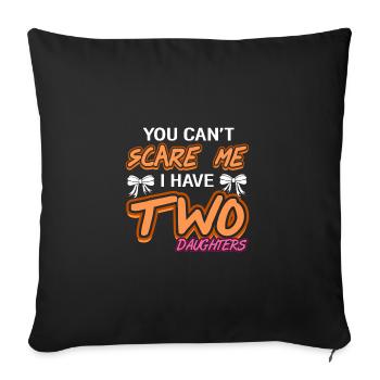 père et fille - Housse de coussin décorative 45 x 45 cm - noir - Devant