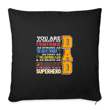 père et fille - Housse de coussin décorative 45 x 45 cm - noir - Devant