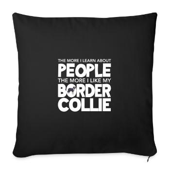 Border Collie - Sofa pillowcase 17,3'' x 17,3'' (45 x 45 cm) - black - Front