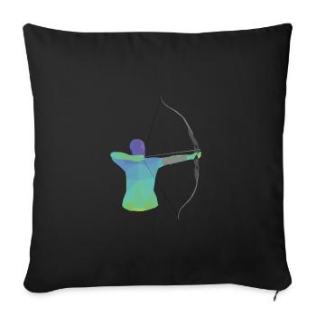 Bogenschießen Geschenk - Sofakissenbezug 45 x 45 cm - Schwarz - Vorne