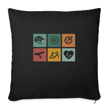 Équipement de vélo humour sport cycliste drôles - Housse de coussin décorative 45 x 45 cm - noir - Devant