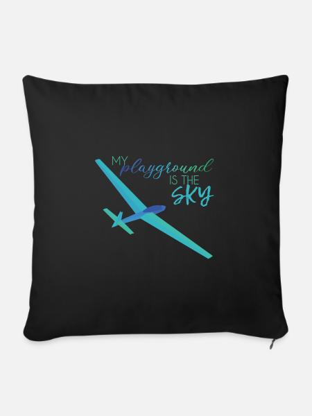 Segelfliegen Segelflieger - Sofakissenbezug 45 x 45 cm - Schwarz