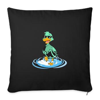 Canard drôle cool - Housse de coussin décorative 45 x 45 cm - noir - Devant