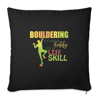 Bouldering - Sofa pillowcase 17,3'' x 17,3'' (45 x 45 cm) - black - Front