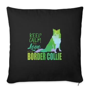 Border Collie - Sofa pillowcase 17,3'' x 17,3'' (45 x 45 cm) - black - Front