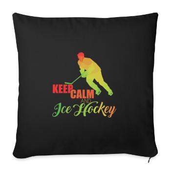 Hockey - Housse de coussin décorative 45 x 45 cm - noir - Devant