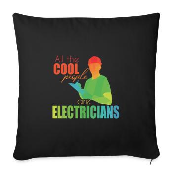 Électriciens - Housse de coussin décorative 45 x 45 cm - noir - Devant