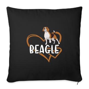 Cœur de Beagle - Housse de coussin décorative 45 x 45 cm - noir - Devant