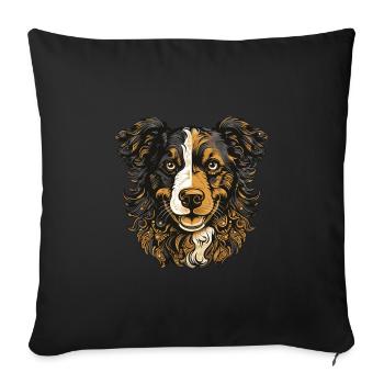 Border Collie Dog Portrait - Sofa pillowcase 17,3'' x 17,3'' (45 x 45 cm) - black - Front