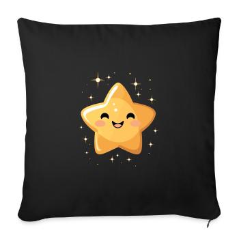 Laughing Star Night Sky Fun Gift - Sofa pillowcase 17,3'' x 17,3'' (45 x 45 cm) - black - Front