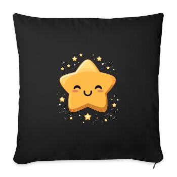 Laughing Star Night Sky Fun Gift - Sofa pillowcase 17,3'' x 17,3'' (45 x 45 cm) - black - Front